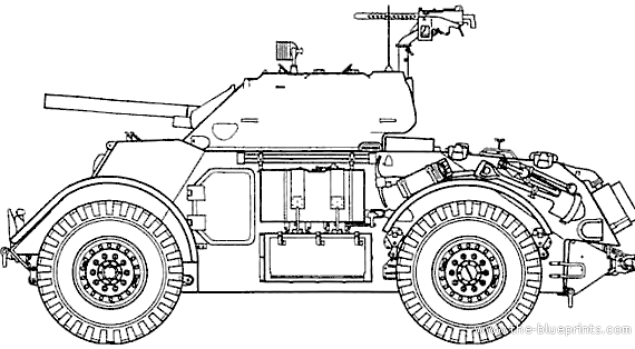 Tank T17E1 Staghound Mk.II 3in - drawings, dimensions, figures