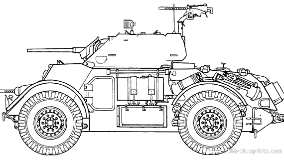 Танк T17E1 Staghound Mk.I 37mm - чертежи, габариты, рисунки