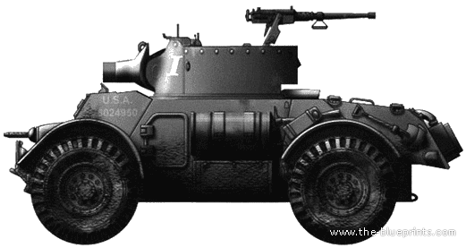 Танк T17E3 Staghound Armored Car - чертежи, габариты, рисунки