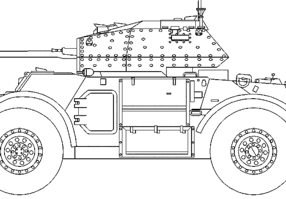 Танк T17E3 Staghound Mk.III 37mm - чертежи, габариты, рисунки