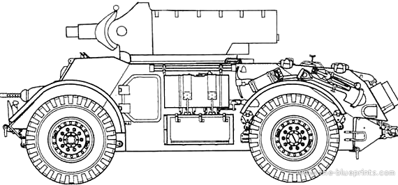 Танк T17E3 Staghound Mk.I 75mm - чертежи, габариты, рисунки
