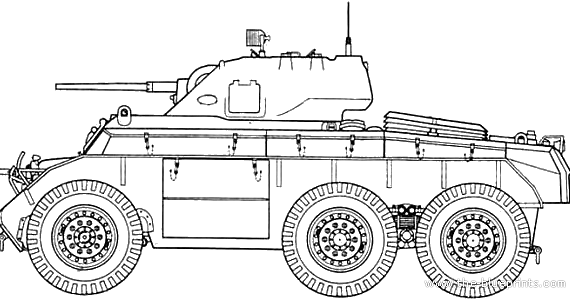 Танк T17 Deerhound - чертежи, габариты, рисунки