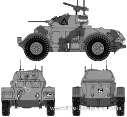 Танк T17 Staghound Mk.I - чертежи, габариты, рисунки