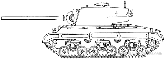 Tank T25 Pershing HVSS - drawings, dimensions, figures