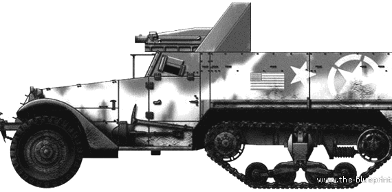 Танк T30 75mm M1A1 Howitzer - чертежи, габариты, рисунки