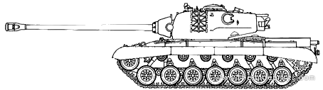 Танк T32 90mm - чертежи, габариты, рисунки