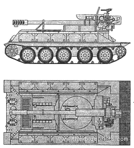 Танк T34 D30 SPG Syria - чертежи, габариты, рисунки