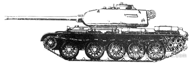 Tank T44 - drawings, dimensions, figures