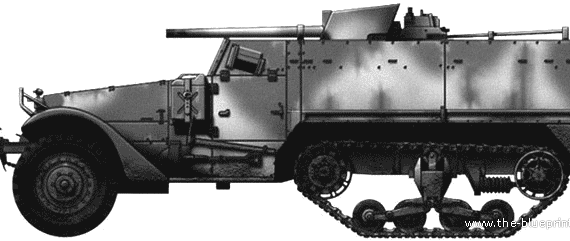 Танк T48 57mm ATG - чертежи, габариты, рисунки