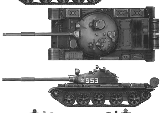 Tank T62-2 - drawings, dimensions, figures