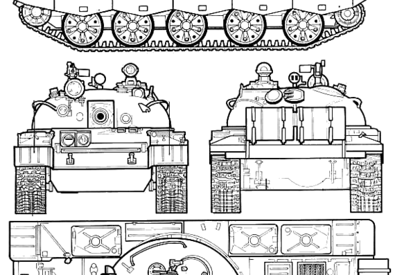 Tank T62M - drawings, dimensions, figures