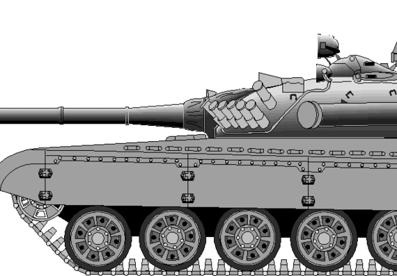 Tank T72 - drawings, dimensions, figures