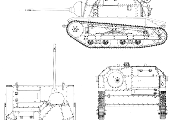 Танк TKS Nkm wz.38 FK 20mm - чертежи, габариты, рисунки