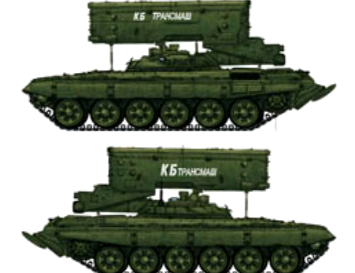 Танк TOS-1A MLRS - чертежи, габариты, рисунки