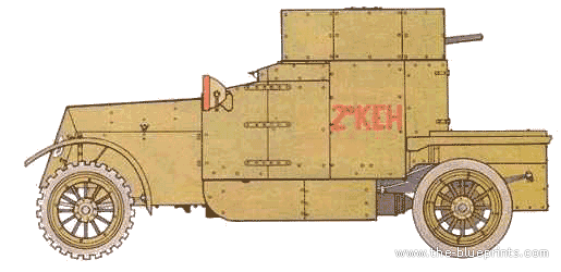 Танк Talbot Armoured Car (1915) - чертежи, габариты, рисунки