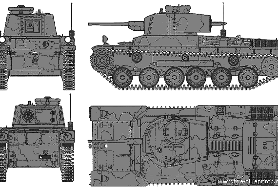 Tank Type 1 - drawings, dimensions, figures