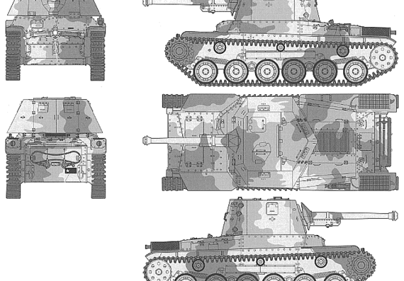 Tank Type 3 Honi III Tank Destroyer - drawings, dimensions, pictures