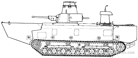 Танк Type 3 Motor Launch Kachi - чертежи, габариты, рисунки
