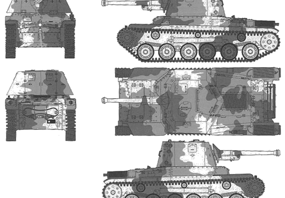 Танк Type 3 Tank Ho-Ni III - чертежи, габариты, рисунки