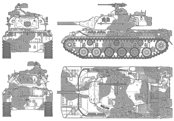 Танк Type 61 - чертежи, габариты, рисунки