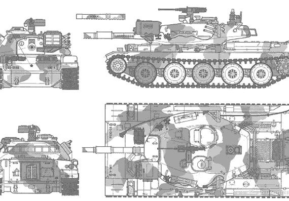 Tank Type 74 Winter Version - drawings, dimensions, figures