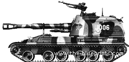 Танк Type 89 122mm SPG (China) - чертежи, габариты, рисунки
