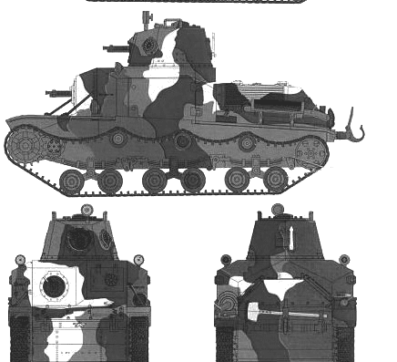 Tank Type 92 Heavy Armoured Car - drawings, dimensions, pictures