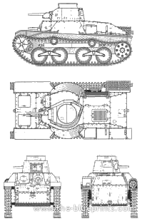 Tank Type 95 Kyu-Go - drawings, dimensions, figures