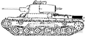 Танк Type 97 47mm - чертежи, габариты, рисунки
