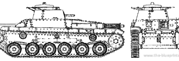 Танк Type 97 (Japan) - чертежи, габариты, рисунки