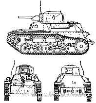 Танк Type 97 Te-Ke - чертежи, габариты, рисунки