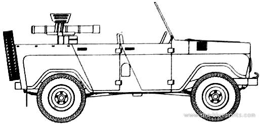 Танк UAZ 469 + 106mm RG - чертежи, габариты, рисунки