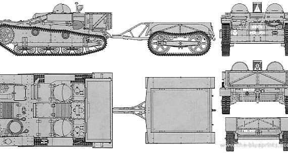 UE Tractor (France) tank (1940) - drawings, dimensions, pictures
