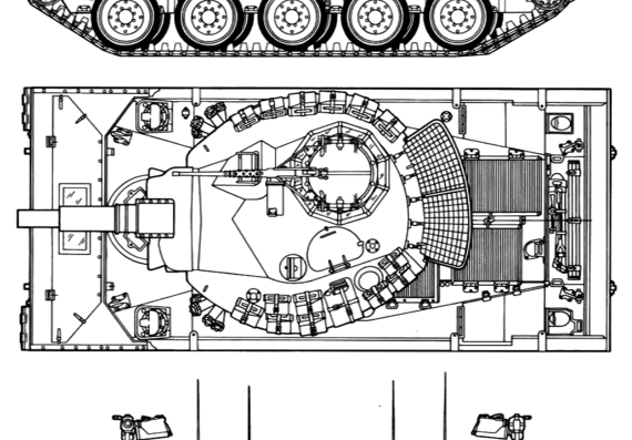 Танк USA Main battle tank M551 - чертежи, габариты, рисунки