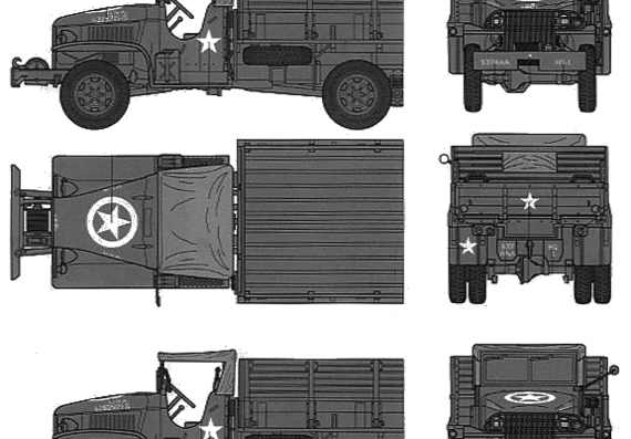 Танк US 2.5ton Cargo Track Redball Express - чертежи, габариты, рисунки
