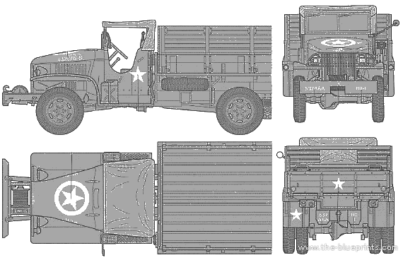 Tank US 6x6 Cargo Truck - drawings, dimensions, figures