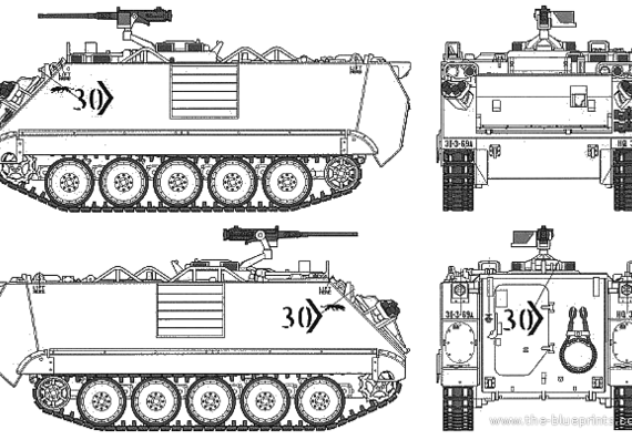 U.S. Armored Personnel Carrier Desert Version - drawings, dimensions, pictures