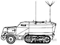 Танк Unic P107 Leichter Schutzenpanzer - чертежи, габариты, рисунки