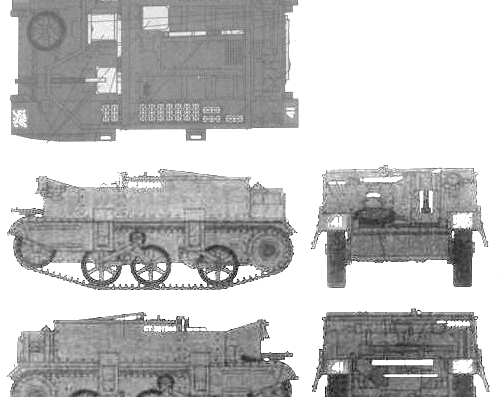 Танк Universal Carrier I Mk II Mortar Carrier - чертежи, габариты, рисунки