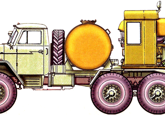 Танк Ural-375D - чертежи, габариты, рисунки