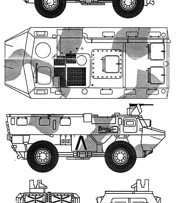 Tank VAB 4x4 - drawings, dimensions, figures