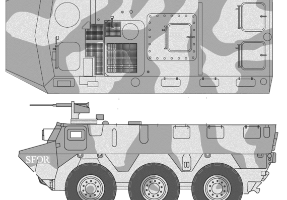 Tank VAB 6x6 - drawings, dimensions, figures