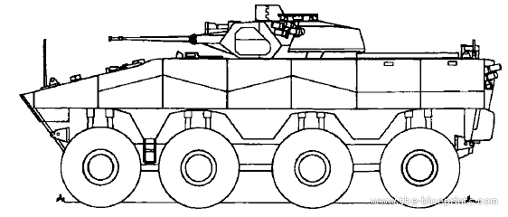 Tank VBCI - drawings, dimensions, figures