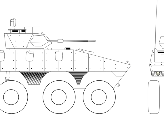 Tank VBCI Vehicle blinde de combat d'infanterie - drawings, dimensions, pictures