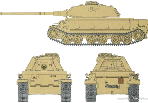 Tank VK.45.02 (P) V - drawings, dimensions, figures
