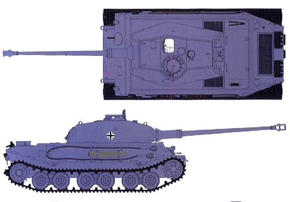 Tank VK4502 (P) Vorne - drawings, dimensions, figures