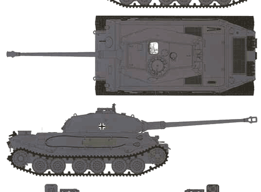 Tank VK4502 (P) Vorne Porcvhe - drawings, dimensions, figures