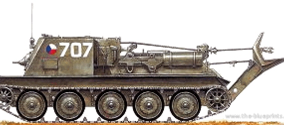 Tank VT-34 Recovery Tank - drawings, dimensions, figures
