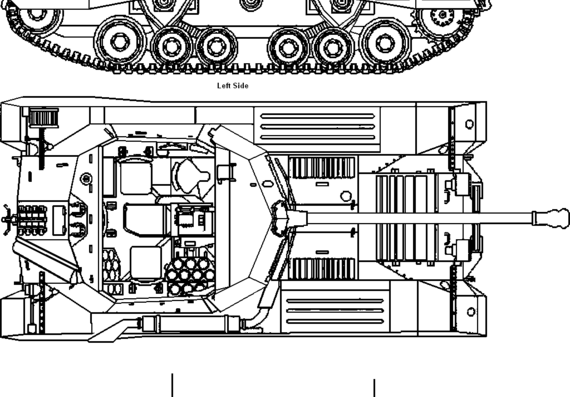 Танк Valentine Archer 17 PDR Tank Destroyer - 01 - чертежи, габариты, рисунки
