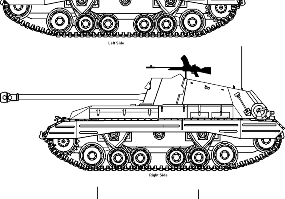 Танк Valentine Archer 17 PDR Tank Destroyer - 02 - чертежи, габариты, рисунки
